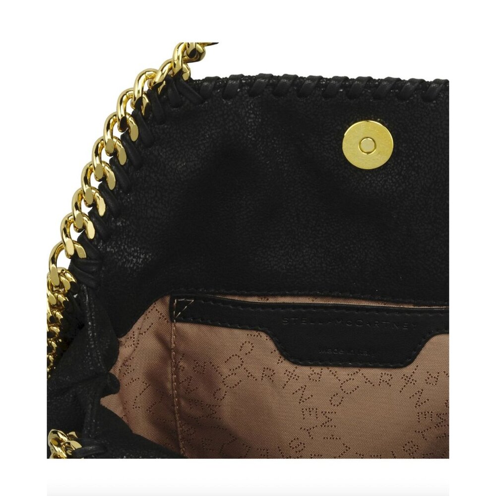 STELLA MCCARTNEY BLACK MINI FALABELLA WITH GOLD CHAIN - Picture 3 of 3